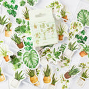 45pcs green leaves tree life plants DIY Diary Craft Stickers Scrapbooking deco3C