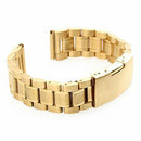 Men Women 18mm Golden Steel Watch Band Strap Bracelet Curved End High Quali