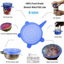 6pcs Silicone Stretch Lids Wrap Dish Bowl Pan Cover Kitchen Food Keep Fresh