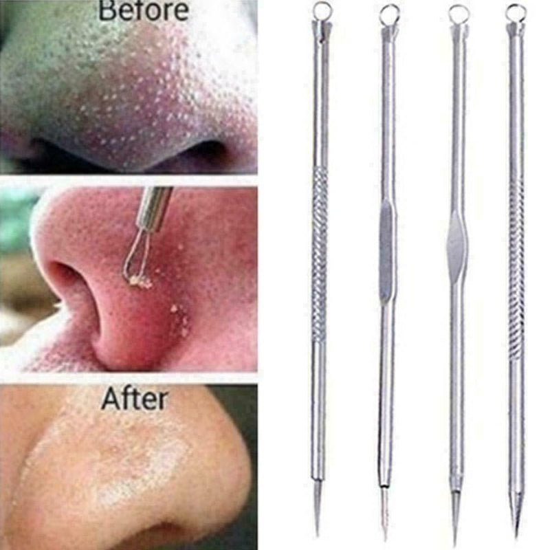 Stainless Steel Acne Extractor Removing Tool Face Care Black H4L0 Pimple Re M1W9