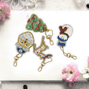 4pcs DIY Full Drill Special Shaped Christmas Diamond Painting Key Chain