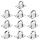 10Pcs Pad Eye Plate - Marine Rigging 304 Stainless Steel Square Plate 35x30mm