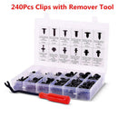 240PCS Plastic Rivet Fastener Fender Bumper Push Pin Clips Free Remover Tool Kit