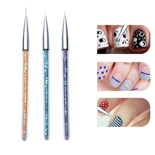 Professional Nail Art Liner Brush UV Gel Painting Acrylic Nail Brushes Stri F2P2