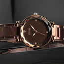 Skmei Women'S Quartz Watch Elegant Starry Dial Steel Strap Diamond Mirror W R7L5