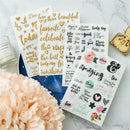 4x lovely day rub on set for scrapbooking diy photo album/card making crafts!j