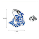 Fashion Animal Cartoon Fancy Carp Koi Brooch Pins Collar Badge Corsage Decor Men