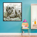 14CT Stamped Cross Stitch Kit Animal Tiger Embroidery (D553 Snow Tiger)