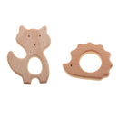 2 pcs Baby Teether Teething Ring Pendants Wooden Hedgehog lowrie Shape