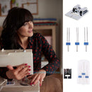 2/90 3/90 4/90 Sizes Double Twin Needles + Wrinkled Sewing Presser Foot