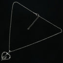 mother child Holding hands Heart-shaped Inlay Diamond Pendant Necklace