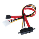22 Pin 7+15 Female to 7PIN Female & LP4 Male SATA Data Power Extension Y