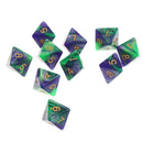 10pcs 8 Sided Dice D8 Polyhedral Dice for Dungeons and Dragons Table Games Green
