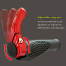 1 Pair Rubber Bicycle Handlebar Grips with Aluminum Bar Ends (Rose Red)