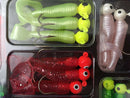 Fishing Lures Set Jig Lead Head Hooks Soft Worm Grub Single Tail Bait Lovel Gw