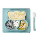 Baby Plate Spoon Set Feeding Food Tableware Kids Suction Dishes Waterproof Plate