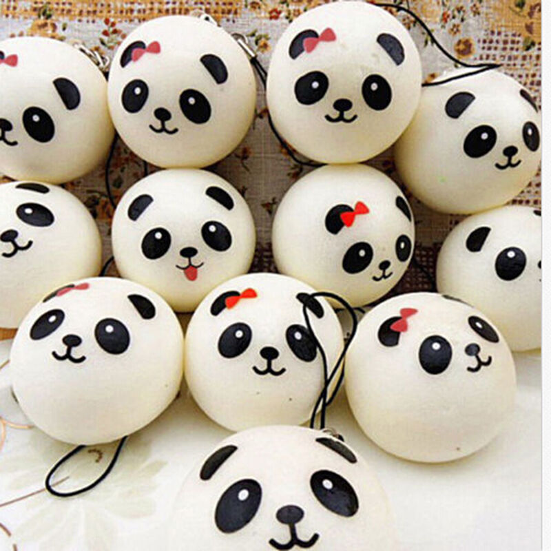 Mini Random   Soft Panda/Bread/Donut/Buns/Macaroon Phone Straps   ME