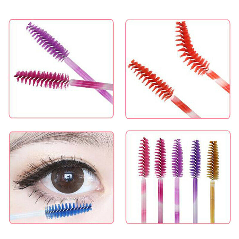 50Pcs Handle Disposable Mascara Wands Eyebrow Applicator Lash Makeup Brushe A9A8