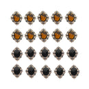 20Acrylic Cabochon Flatback DIY Rhinestone Button Embellishment Black Yellow