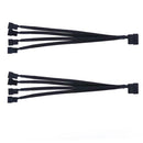 2pcs 4pin IDE Molex to 4-Port 3Pin/4Pin  Cooling Fan Splitter Power Cable