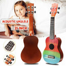 Ukulele Hand-Painted Combo 21 Ukulele Black Soprano 4 Strings Uke Bass Stri