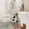 Women Plush Shoulder Crossbody Bag Mini Drawstring Clutch (Flower Printed)