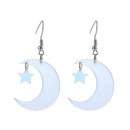 1 Pair New Iridescent Acrylic Crescent Moon Earrings Rainbow Statement Earring