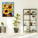 Painting By Numbers Kit DIY Blooming Sunflower Canvas Oil Art Picture Craft A