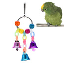 parrot bird chew cages hang toys wood large rope swing ladder bells chew LJ