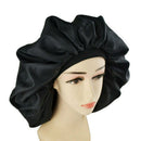 Large Satin Night Sleep Cap Hair Black Hat Head Cover Wide Band Adjust Elastic s