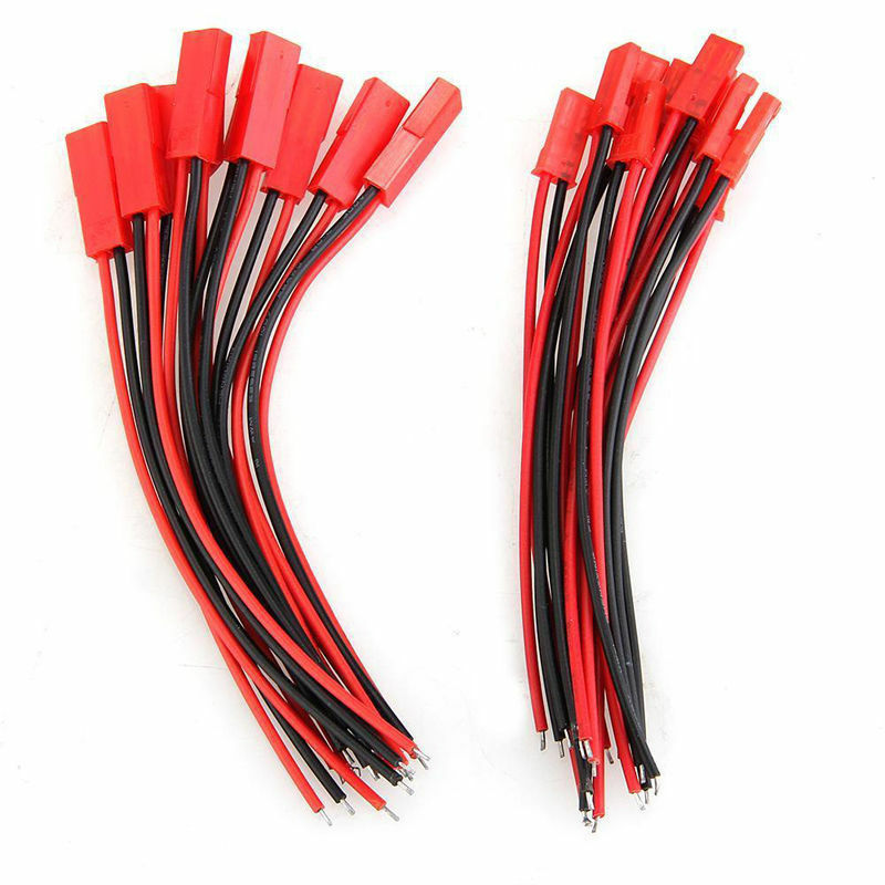 Male&Female 10Pair 100mm JST Connector Plug Cable Line for RC BEC Lipo Battery