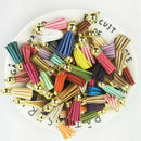 30X Suede Leather Tassel For Keychain Jewelry DIY Pendant Charms Findings Set H7