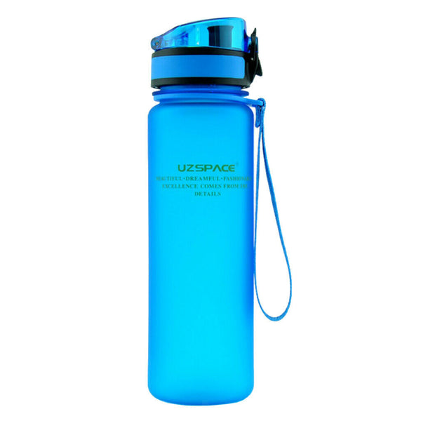Sports Water Bottle Travel Bicycle Bottle Workout Yoga BPA Free Blue 500ML