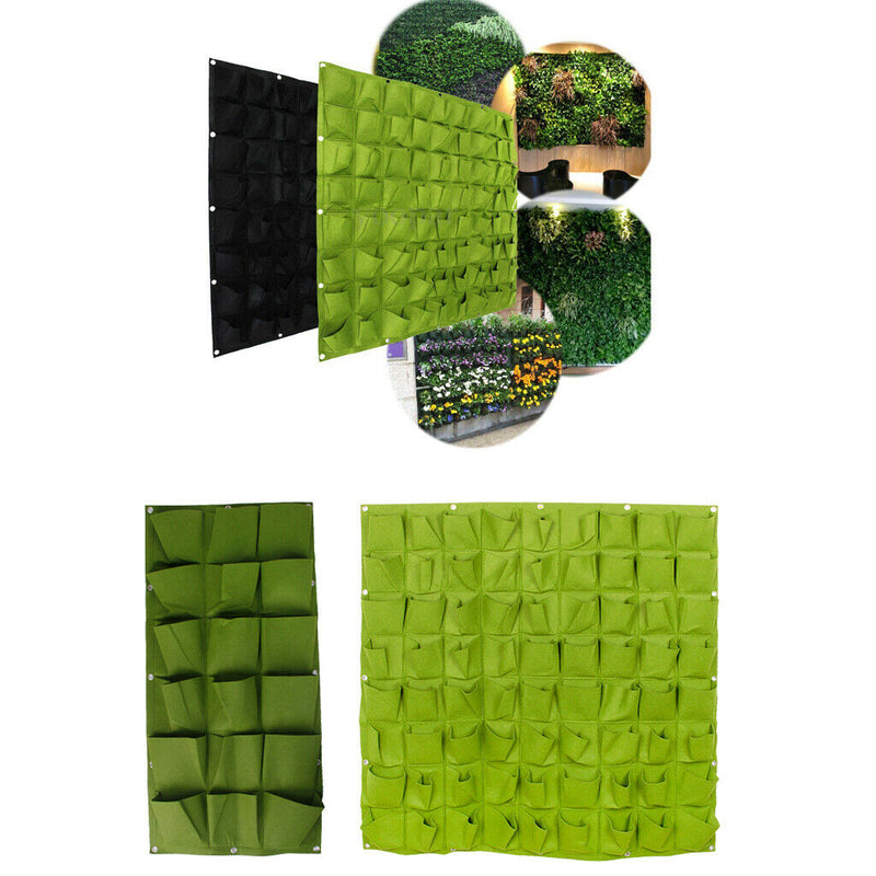 2Pcs Pocket Garden Plant Wall Hanging Grow Bag Sack 72 Pockets and 18 Pocket