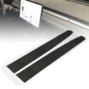2Pcs Inner Dashboard Carbon Fiber Vinyl Wrap Stickers Decals For Tesla Mode Q3S9