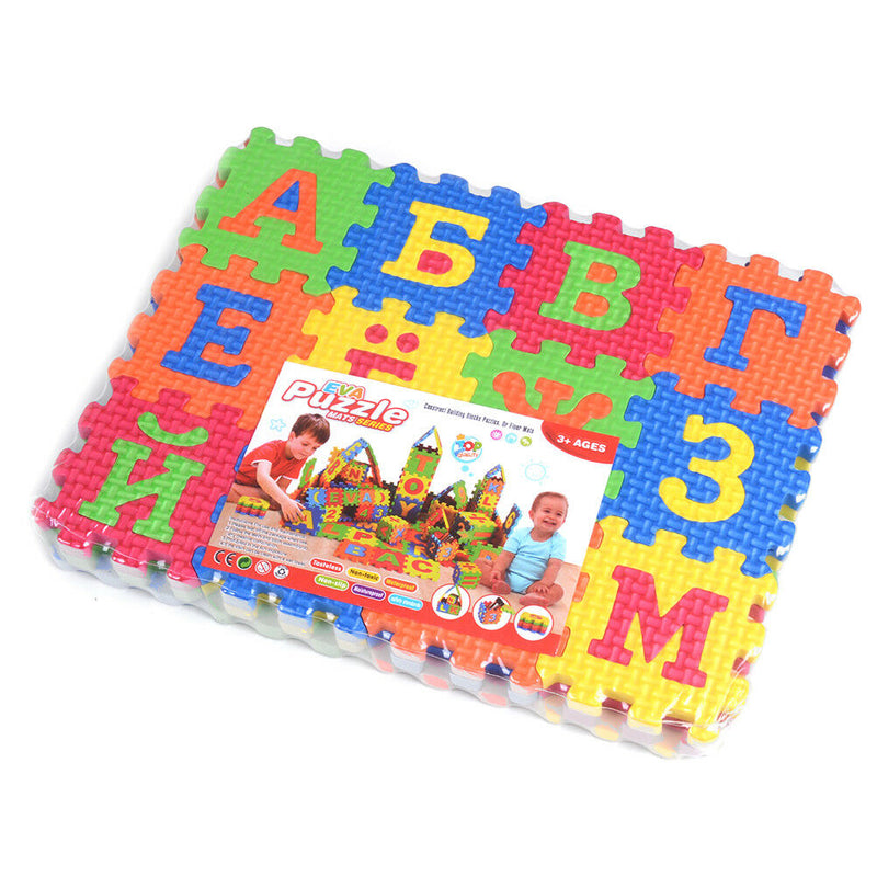 60Pcs EVA Foam Russian Alphabet Letters Numbers Floor Baby Mat Learn t-PN FT