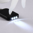 Solar Energy 3 Light LED Electric Torch Key Chain Accessory Black A