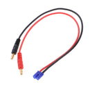 4mm Banana Plug Bullet Connector to Male EC2 RC Charge Cable 16AWG 35cm