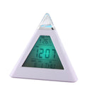 New 7 LED Color Pyramid Digital LCD Alarm Clock Thermometer