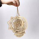 3Pcs Islam Eid Ramadan Mubarak Decorations Wooden Golden Baubles Lantern
