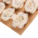 5 Packs Burlap Flowers Set,Lace Burlap Ribbon Rolls,Handmade Burlap Flowers and