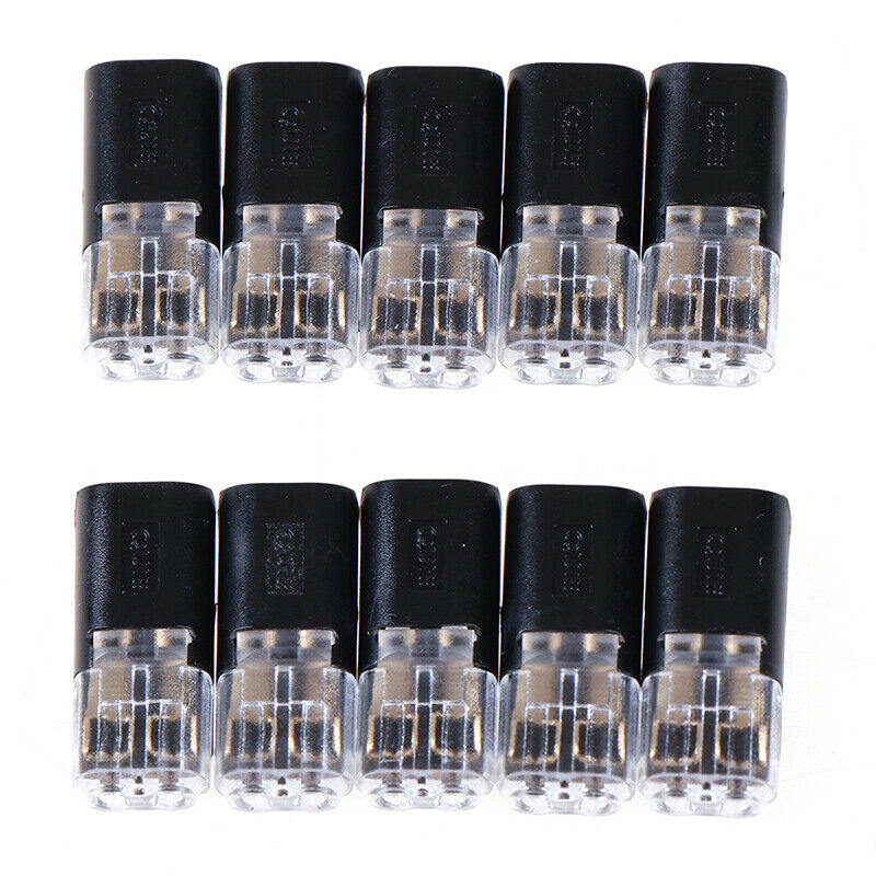 10pcs 2pin Pluggable Spring Lock Wire Connector Cable Crimp Terminal J Ew