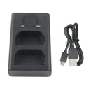 LED USB Dual Charger Charging Station for Canon LP-E6 Camera Batteries