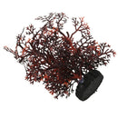 Aquarium Aquascaping Artificial Plant Decor, Dark Brown/ Red X3O6