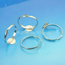 100X Adjustable Flat Rings Glue on Pad Bases Blanks Jewelry Making 8 mm