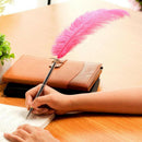 New Pretty Wedding Guest Book Signing Pen Ostrich Feather Long Quill Signin