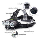 250000LM 5X T6 LED Headlamp Head Torch Light Flashlight Camping Rechargeabl G2J0