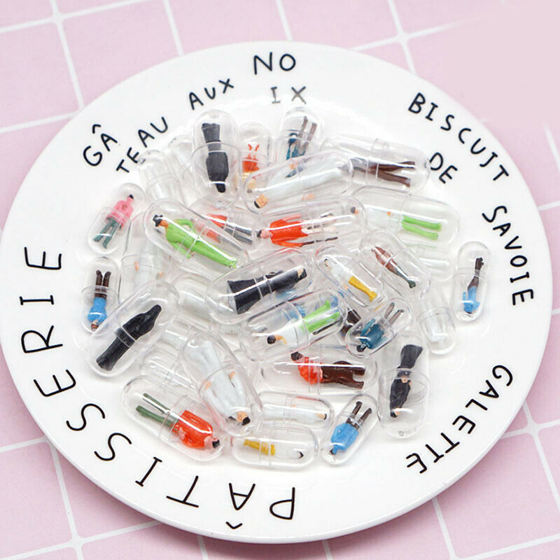 10Pcs/Lot Transparent Capsule Shell Plastic Pill Container Pill Cases Bottl V8O3