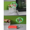 Mini USB Powered LED Cooling Flashing Real Time Display Clock Fan