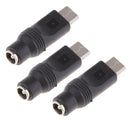3Pcs DC Power Adapter Type-C USB Male to 5.5x2.1mm Female Plug for Laptop